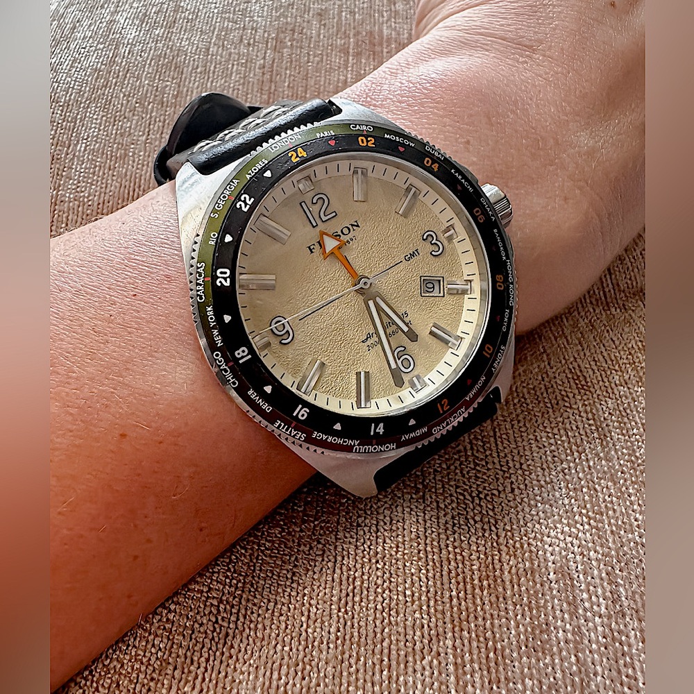 Filson x Shinola Journeyman 515 Aragonite Watch